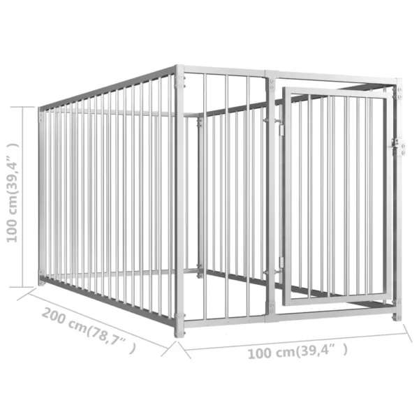 vidaXL Outdoor Dog Kennel 39.4"x78.7"x39.4" - Image 6