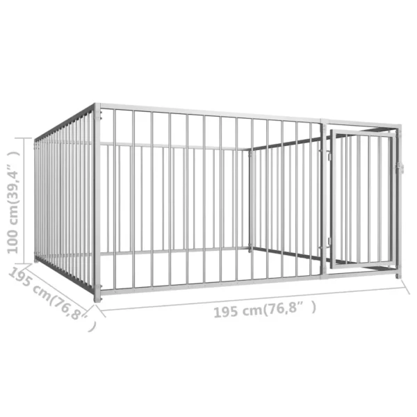 vidaXL Outdoor Dog Kennel 78.7"x78.7"x39.4" - Image 6