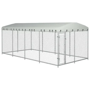 vidaXL Outdoor Dog Kennel with Roof 24.9'x12.5'x7.5'