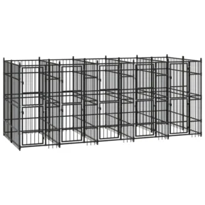 vidaXL Outdoor Dog Kennel Steel 99.2 ft