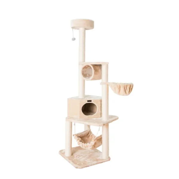 Armarkat 72" H Pet Real Wood Cat Tower, Tower EntertaInment Furniture With Lounge Basket, Perch, A7204 - Image 7