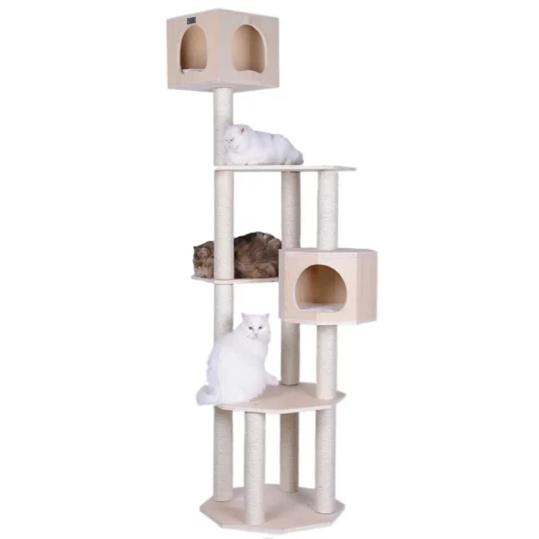 Armarkat Real Wood Premium Scots Pine 85-Inch Cat Tree with Five Levels, Two Condos - Image 6