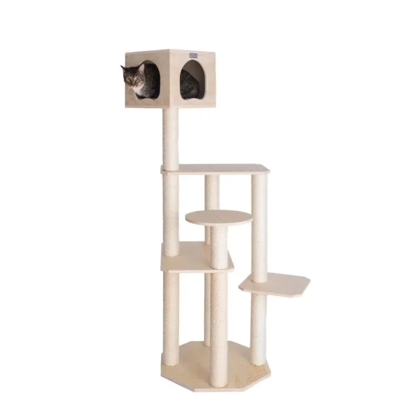 Armarkat Real Wood Premium Scots Pine 69-Inch Cat Tree with Five Levels, Perch, Condo - Image 6