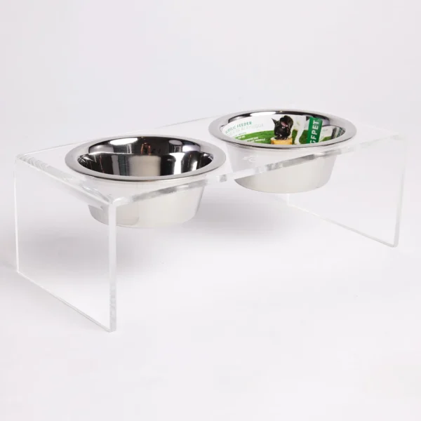 Acrylic Double Feeder - Clear - Image 4