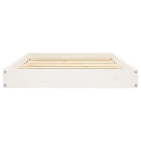 vidaXL Dog Bed White 36"x25.2"x3.5" Solid Wood Pine - Image 4