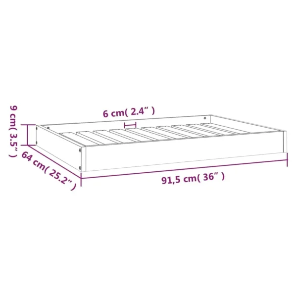 vidaXL Dog Bed White 36"x25.2"x3.5" Solid Wood Pine - Image 8