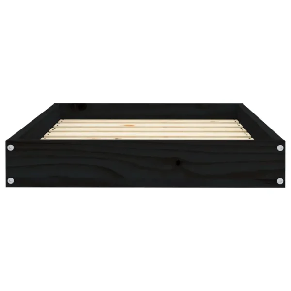 vidaXL Dog Bed Black 28.1"x21.3"x3.5" Solid Wood Pine - Image 4