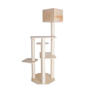 Armarkat Real Wood Premium Scots Pine 69-Inch Cat Tree with Five Levels, Perch, Condo