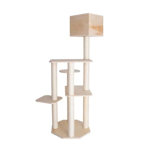 Armarkat Real Wood Premium Scots Pine 69-Inch Cat Tree with Five Levels, Perch, Condo