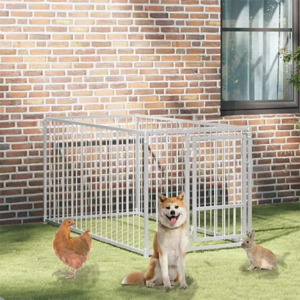 vidaXL Outdoor Dog Kennel 39.4"x78.7"x39.4" - Image 7