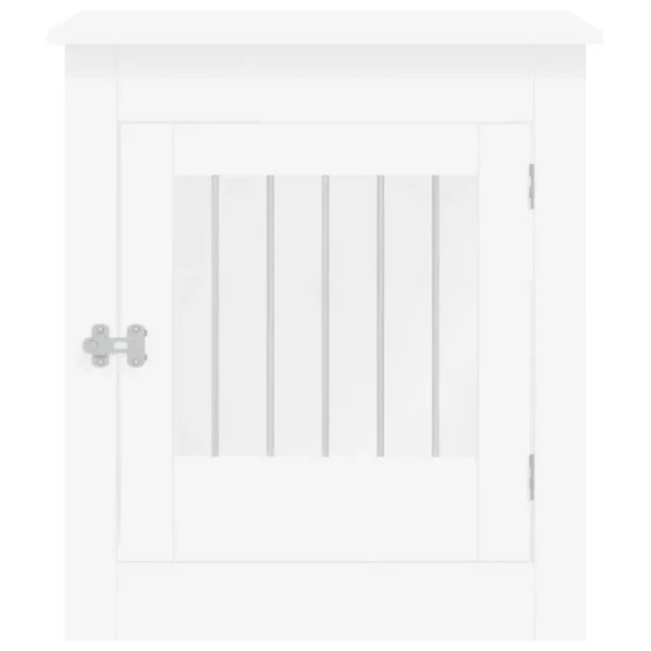 vidaXL Dog Crate Furniture White 25.4"x31.5"x28" Engineered Wood - Image 7