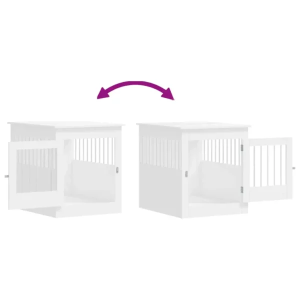 vidaXL Dog Crate Furniture White 25.4"x31.5"x28" Engineered Wood - Image 10