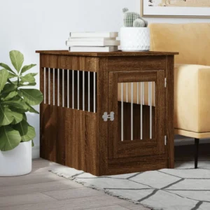 vidaXL Dog Crate Furniture Brown Oak 21.7"x31.5"x26.8" Engineered Wood