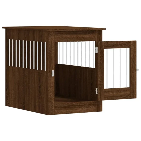 vidaXL Dog Crate Furniture Brown Oak 21.7"x31.5"x26.8" Engineered Wood - Image 6
