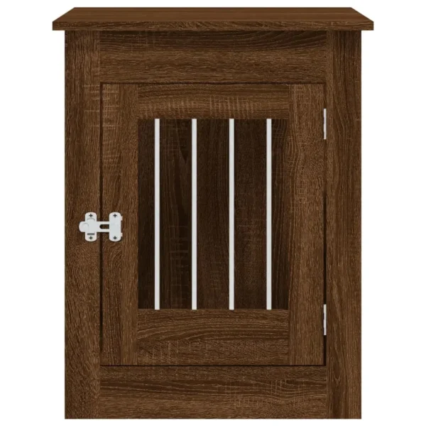 vidaXL Dog Crate Furniture Brown Oak 21.7"x31.5"x26.8" Engineered Wood - Image 7