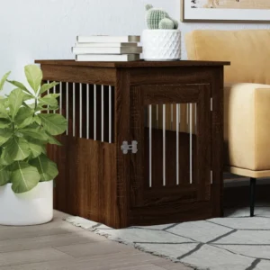 vidaXL Dog Crate Furniture Brown Oak 21.7"x29.5"x25.6" Engineered Wood