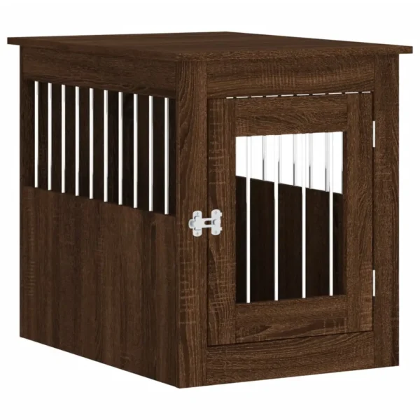 vidaXL Dog Crate Furniture Brown Oak 21.7"x29.5"x25.6" Engineered Wood - Image 2