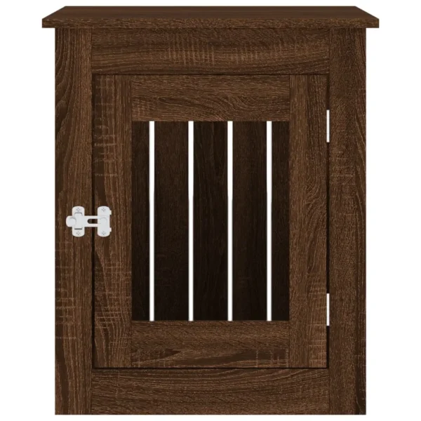 vidaXL Dog Crate Furniture Brown Oak 21.7"x29.5"x25.6" Engineered Wood - Image 7