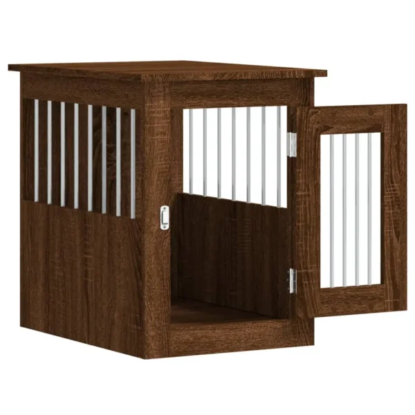 vidaXL Dog Crate Furniture Brown Oak 17.7"x24.4"x23.2" Engineered Wood - Image 6