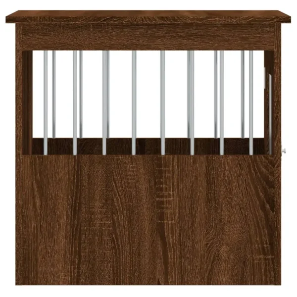 vidaXL Dog Crate Furniture Brown Oak 17.7"x24.4"x23.2" Engineered Wood - Image 8