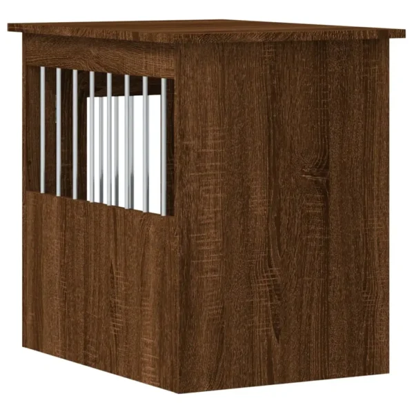 vidaXL Dog Crate Furniture Brown Oak 17.7"x24.4"x23.2" Engineered Wood - Image 9