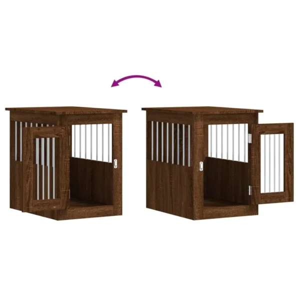 vidaXL Dog Crate Furniture Brown Oak 17.7"x24.4"x23.2" Engineered Wood - Image 10