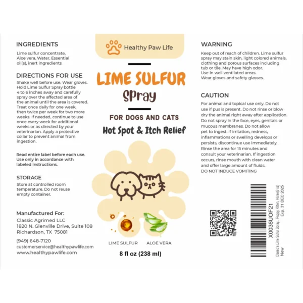Healthy Paw Life - Lime Sulfur Spray - Pet Care for Dry and Itchy Skin - Spotcare and Safe Solution for Dog, Cat, Puppy, Kitten, Horse - Image 6